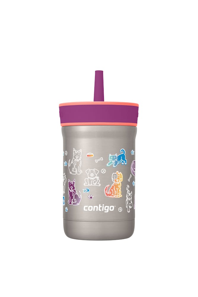 Kids Leighton Spill-Proof Stainless Steel Tumbler with Straw, 12oz J5