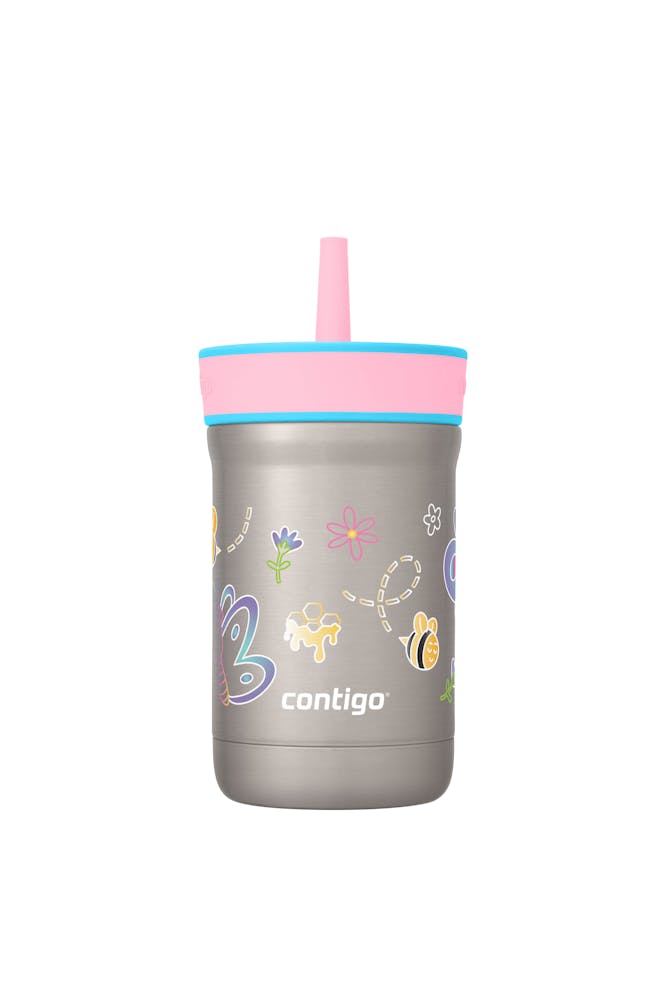 Kids Leighton Spill-Proof Stainless Steel Tumbler with Straw, 12oz J5